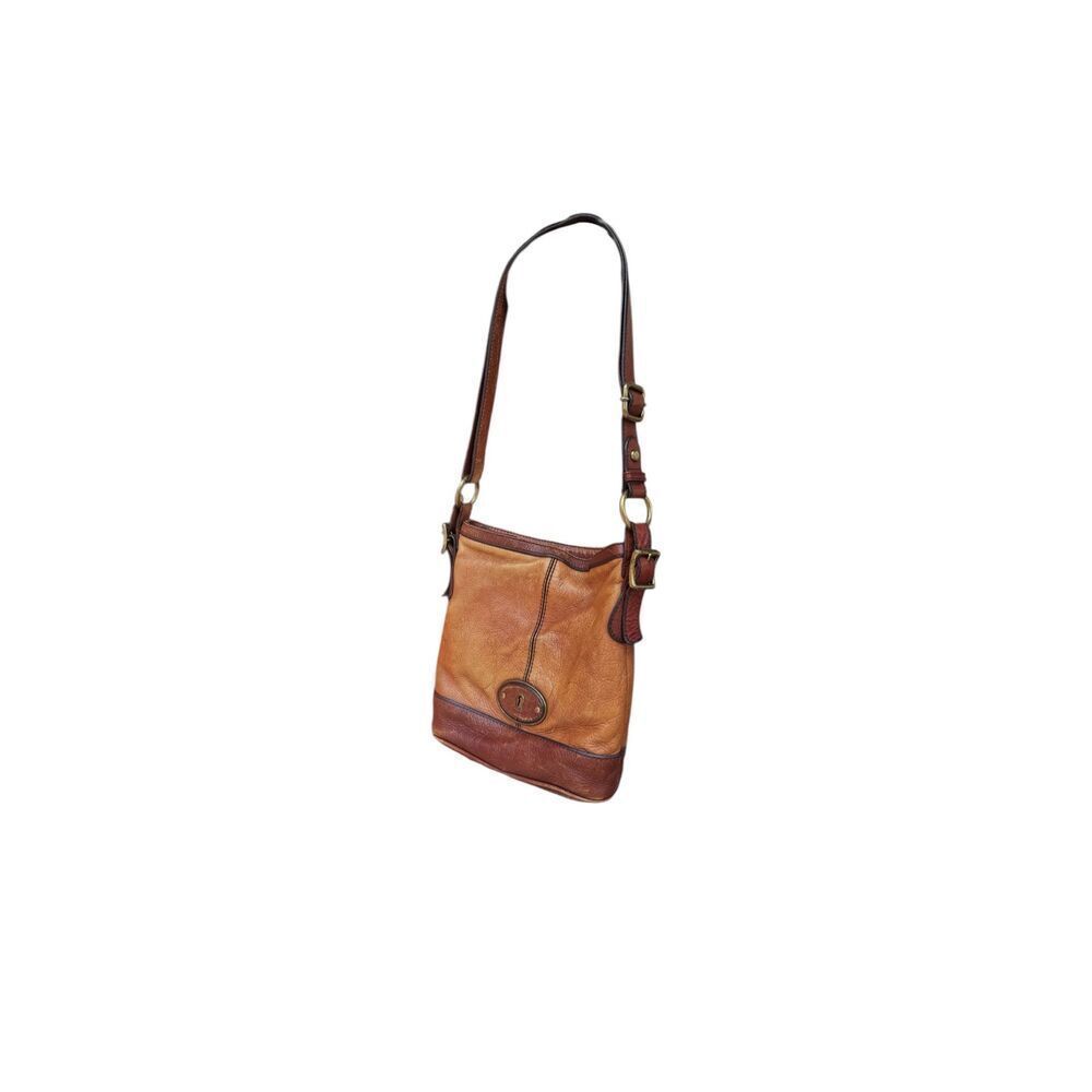 ✨FOSSIL Maddox Two Tone Brown Leather Crossbody✨ - Picture 3 of 7